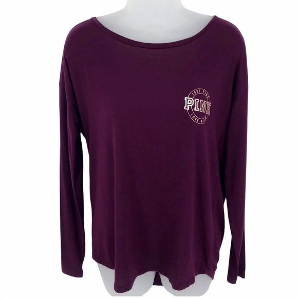 PINK Victoria Secret Scoop Neck Long Sleeve Tee - Picture 1 of 6